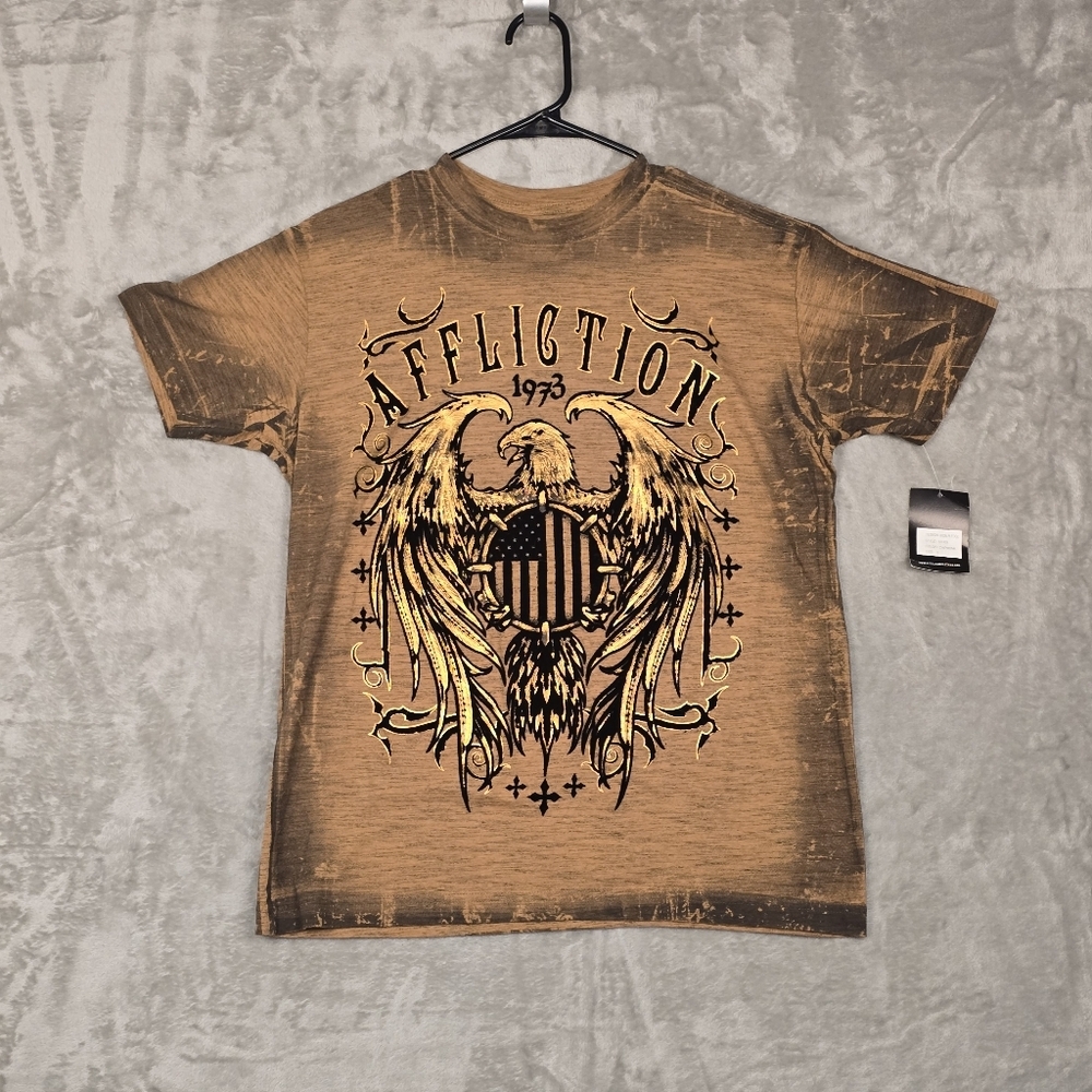 Affliction Men's T-shirt Iron Pledge Y2K Biker